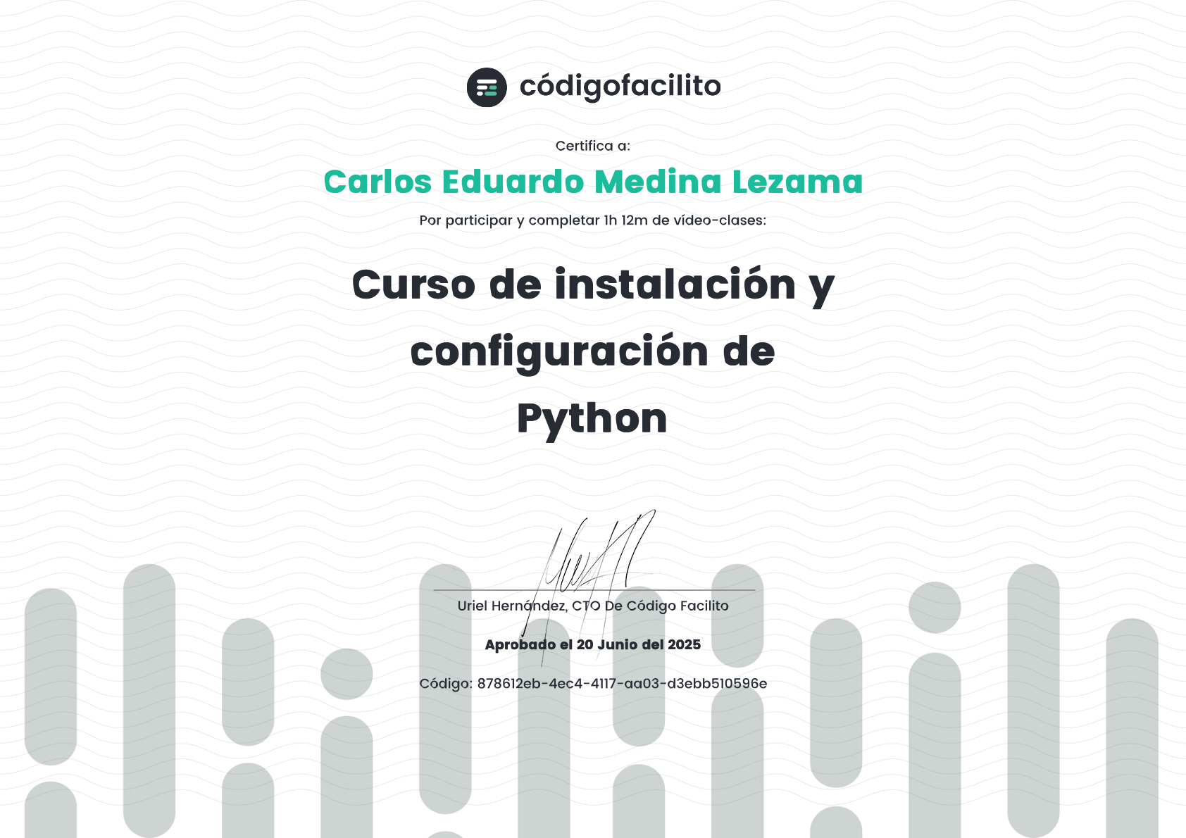 Curso de instalación y configuración de Python - CódigoFacilito - Carlos Eduardo Medina Lezama